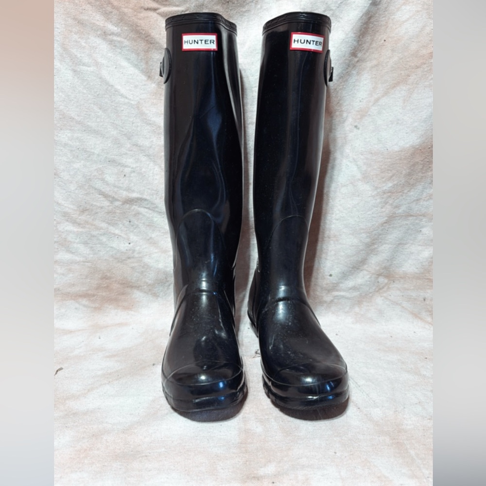 Hunter Original Tall Gloss Black Rain Boots Women’s 9